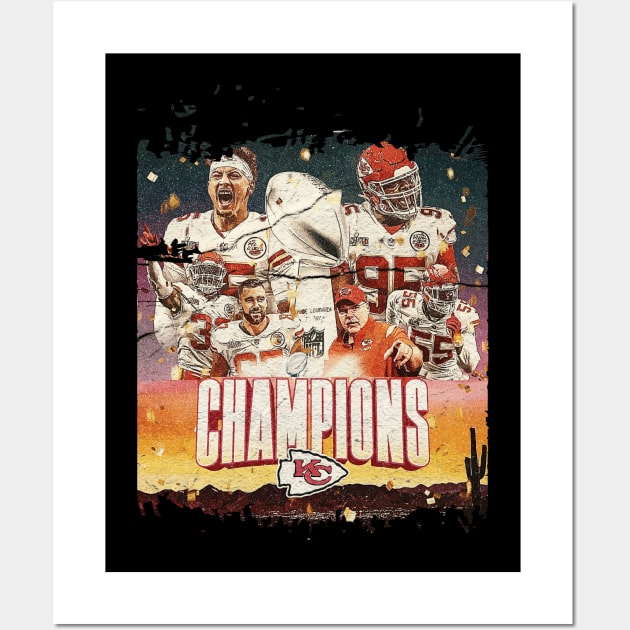 Kansas City Chiefs Champions LVII Wall Art by Mortensen